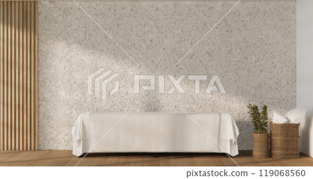 Cabinet wooden design on white room interior modern japanese style.3D rendering 119068560