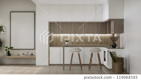 Kitchen room modern japanese style .3D rendering 119068585