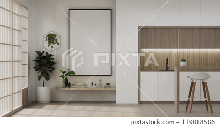 Kitchen room modern japanese style .3D rendering 119068586