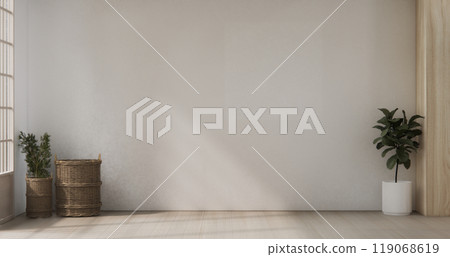 Empty room,Clean japanese minimalist room interior, 3D rendering 119068619