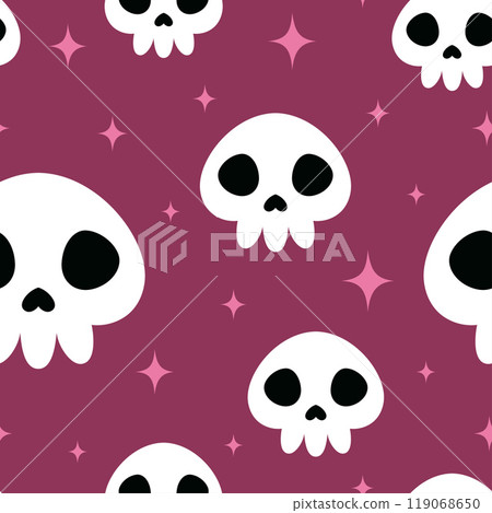 cute skull halloween seamless pattern 119068650