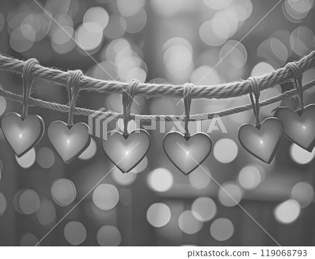 A heart with glittering lights. AI generated image. 119068793