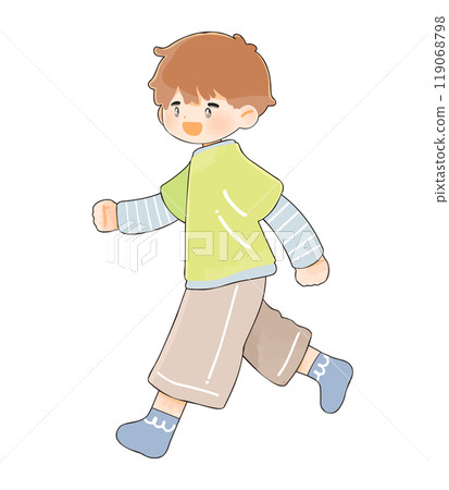 小男孩在室內跑步 小男孩在室內跑步 119068798