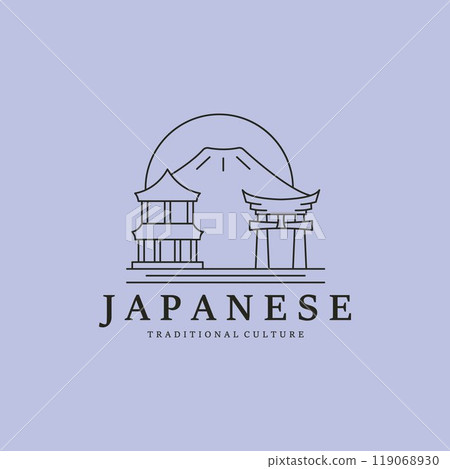 torii gate logo of japan temple, pagoda logo vector illustration design graphic template torii gate logo of japan temple, pagoda logo vector illustration design graphic template 119068930