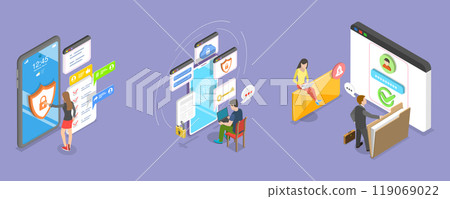 3D Isometric Flat Vector Illustration of Web... - Stock Illustration ...