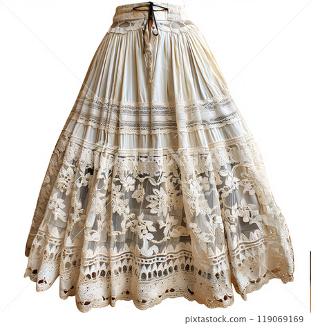 Elegant medieval wide lace skirt showcasing intricate patterns and timeless charm suitable for various historical occasions Elegant medieval wide lace skirt showcasing intricate patterns and timeless charm suitable for various historical occasions 119069169