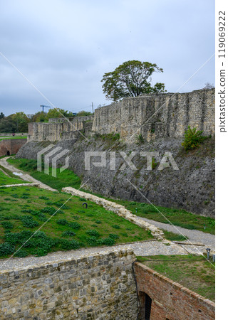 Remains of Historic Belgrade Fortress in Kalemegdan park in Belgrade, capital of Serbia 119069222