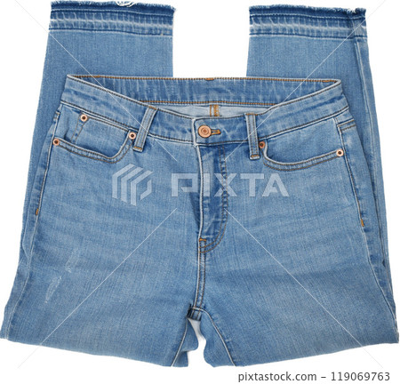Blue jeans on white background 119069763