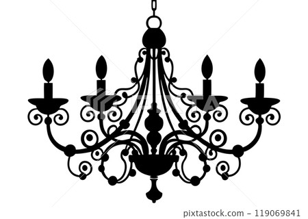 A chandelier icon silhouette vector illustration A chandelier icon silhouette vector illustration 119069841