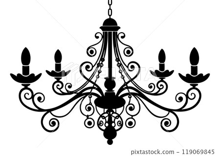 A chandelier icon silhouette vector illustration A chandelier icon silhouette vector illustration 119069845