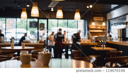 Blur coffee shop or cafe restaurant, Blurred restaurant background with some people and chefs working Blur coffee shop or cafe restaurant, Blurred restaurant background with some people and chefs working 119070198