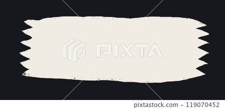 Rectangle shape with rough zigzag edges. Grunge style square frame with ripped border. vector collage torn paper piece or vintage paint stain silhouette Vector illustration perfect for sticker 119070452