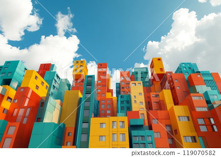 city with lego style buildings city with lego style buildings 119070582