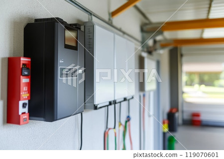 Concept of an alternative energy storage system using batteries for home Concept of an alternative energy storage system using batteries for home 119070601