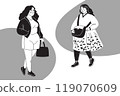 Two plus size cheerful women 119070609