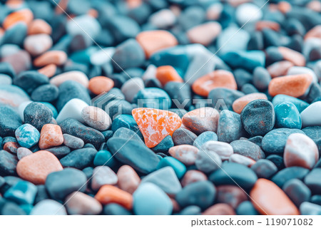 Colorful polished stones with smooth shiny texture Colorful polished stones with smooth shiny texture 119071082