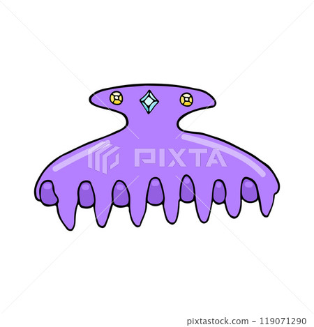 A cute purple hair claw adorned with jewels, perfect for fashion blogs, hair accessories content, trendy style tips, or beauty product marketing A cute purple hair claw adorned with jewels, perfect for fashion blogs, hair accessories content, trendy style tips, or beauty product marketing 119071290