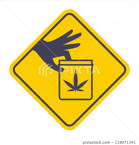 black icon drugs marijuana in a bag. 119071341