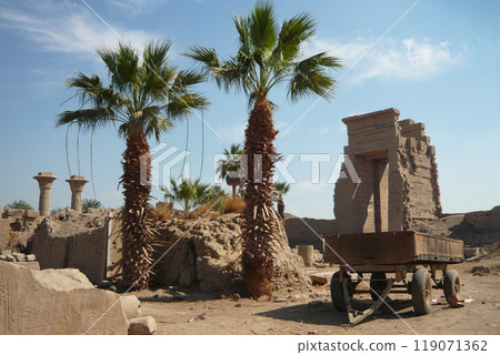 Temple complex in Egypt, stone ruins, desert landscape Temple complex in Egypt, stone ruins, desert landscape 119071362