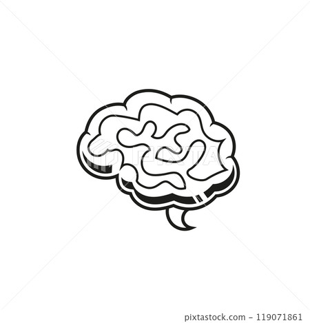 Outline human brain on white vector Outline human brain on white vector 119071861