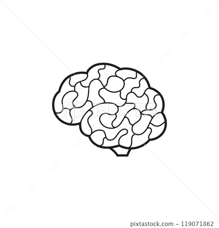 Outline human brain on white vector Outline human brain on white vector 119071862
