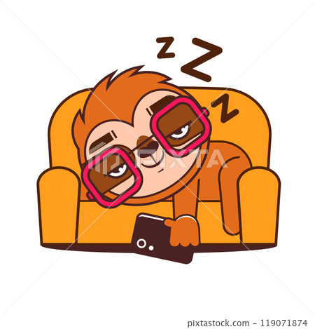 Cartoon character sloth for wallpaper design. Cartoon character sloth for wallpaper design. 119071874
