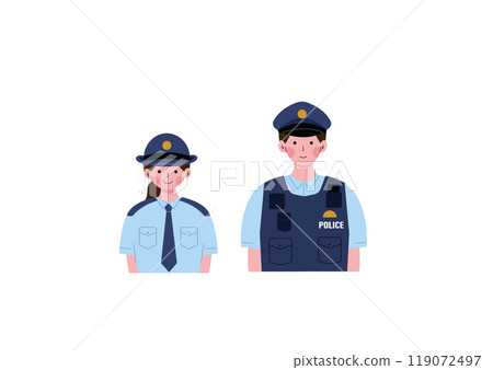 Illustration of male and female police officers 119072497