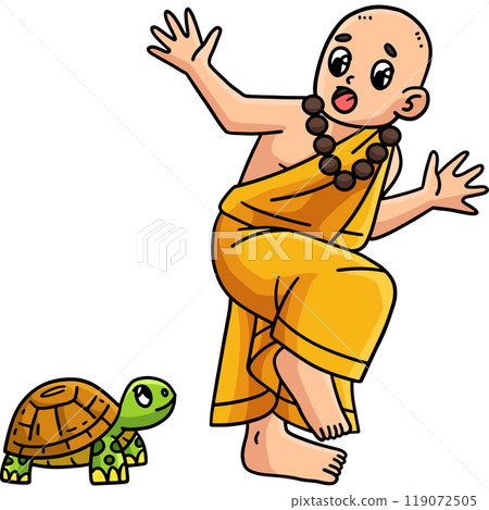 Buddhism Buddhist Surprised Buddha Turtle Clipart  119072505