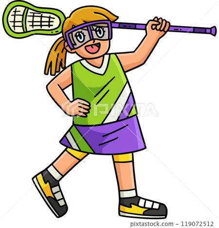 Female Player with Lacrosse Stick Cartoon Clipart Female Player with Lacrosse Stick Cartoon Clipart 119072512