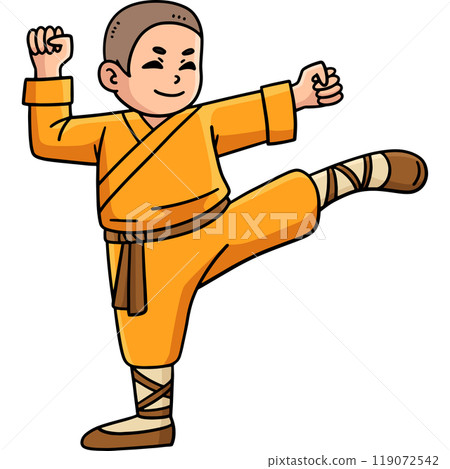 Buddhism Buddhist Shaolin Monk Kicking Clipart Buddhism Buddhist Shaolin Monk Kicking Clipart 119072542