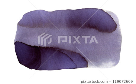 Dark indigo blue and purple watercolor textured artistic square shape. Abstract black and violet stormy watercolour background for texture design, abstract night cosmos explosion concept, frame 119072609