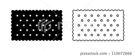 Set of whole rectangular cracker icons. Sweet or salty biscuit cookies rectangle shapes. Popular crunchy snacks isolated on white background. Vector graphic illustration Set of whole rectangular cracker icons. Sweet or salty biscuit cookies rectangle shapes. Popular crunchy snacks isolated on white background. Vector graphic illustration 119072666