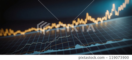 Graph or block diagram shows the increase or decrease of shares, which means financial loss or gain 119073900
