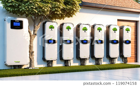 Solar-powered regenerative electrical energy storage for charging electric cars, electrical appliances and private households 119074158