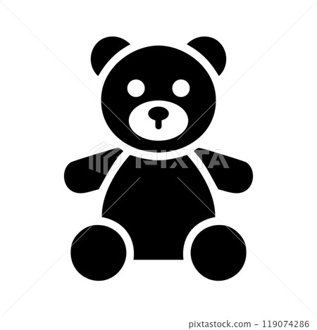 泰迪熊絨毛玩具剪影 泰迪熊絨毛玩具剪影 119074286