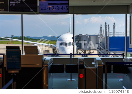 機場登機口和停放的飛機 119074548