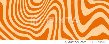 Retro caramel line texture. Salted caramel liquid desert background. Wavy swirl candy pattern for poster, cover, banner, pamphlet, flyer. Orange nougat hippie wallpaper in 60s or 70s style. Vector Retro caramel line texture. Salted caramel liquid desert background. Wavy swirl candy pattern for poster, cover, banner, pamphlet, flyer. Orange nougat hippie wallpaper in 60s or 70s style. Vector 119074585