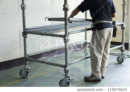 Scaffolding construction site Scaffolding construction site 119074624