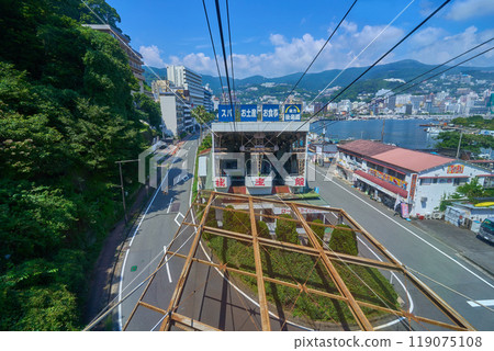 從靜岡縣熱海市的熱海纜車看到的西北側（熱海市、熱海港、和田濱南町等） 119075108