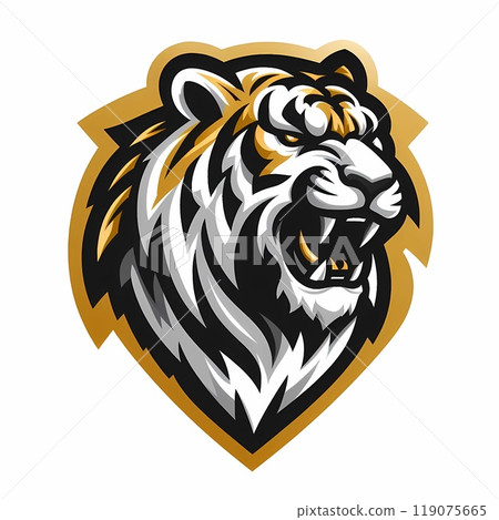 Elegant tiger head logo on white background  119075665