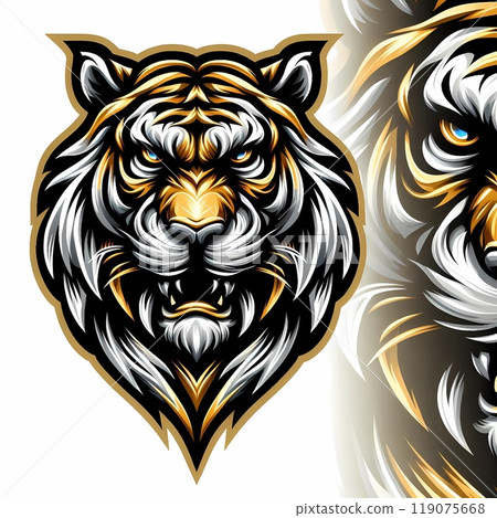 Elegant gold tiger logo mascot  119075668