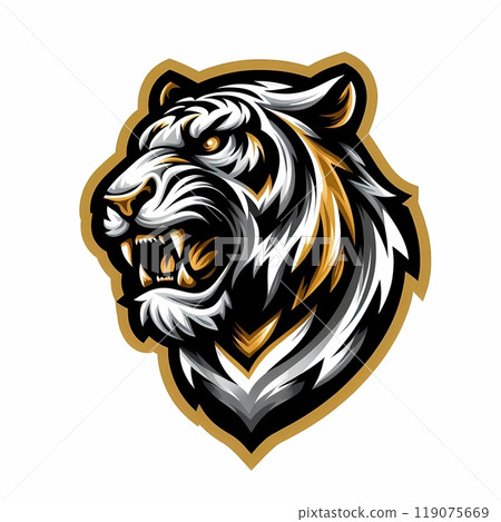 Fierce tiger head logo on white background  119075669