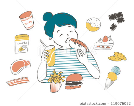 Overeating diet set 119076052