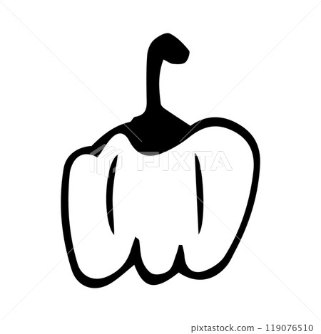 Vector element paprika on a white background. 119076510