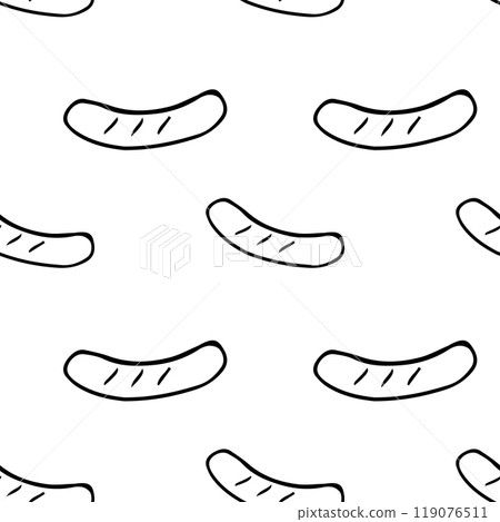 the pattern of a grilled sausage on a white the pattern of a grilled sausage on a white 119076511