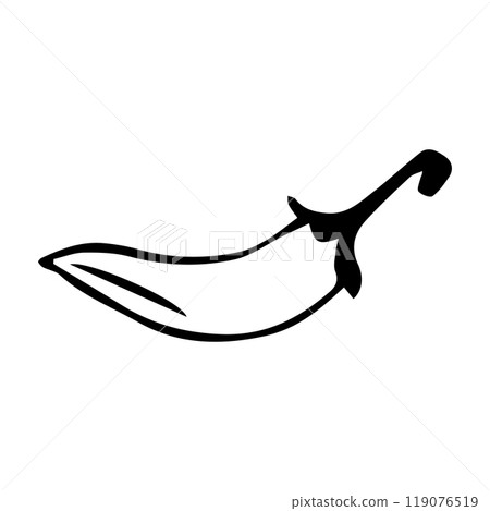 Vector element burning pepper on a white 119076519