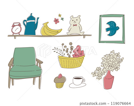 Interior illustration set 119076664