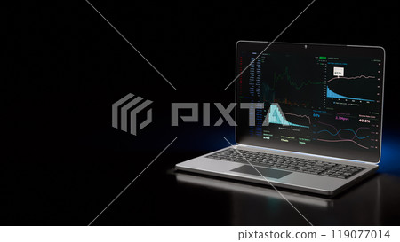 The Notebook and chart for Business concept 3d rendering. 119077014