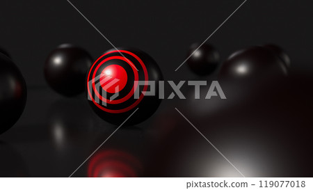 The red target on black ball for business concept 3d rendering. 119077018