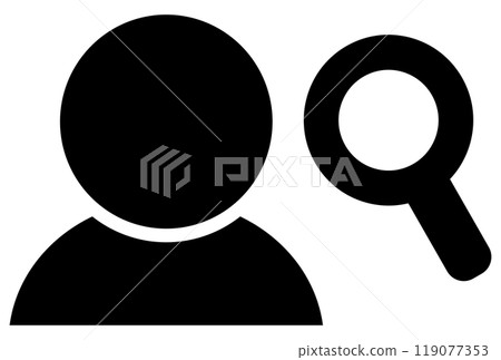 人物搜尋圖示黑色 人物搜尋圖示黑色 119077353